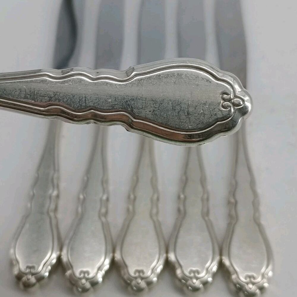 6X BK Rogers Oneida ALOUETTE Silverplate Butter Dinner Knives 1978